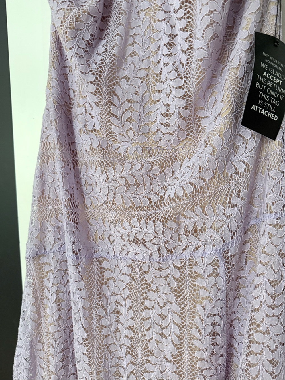 NWT White House Black Market Lilac Lace Halter Dress - Picture 3 of 9